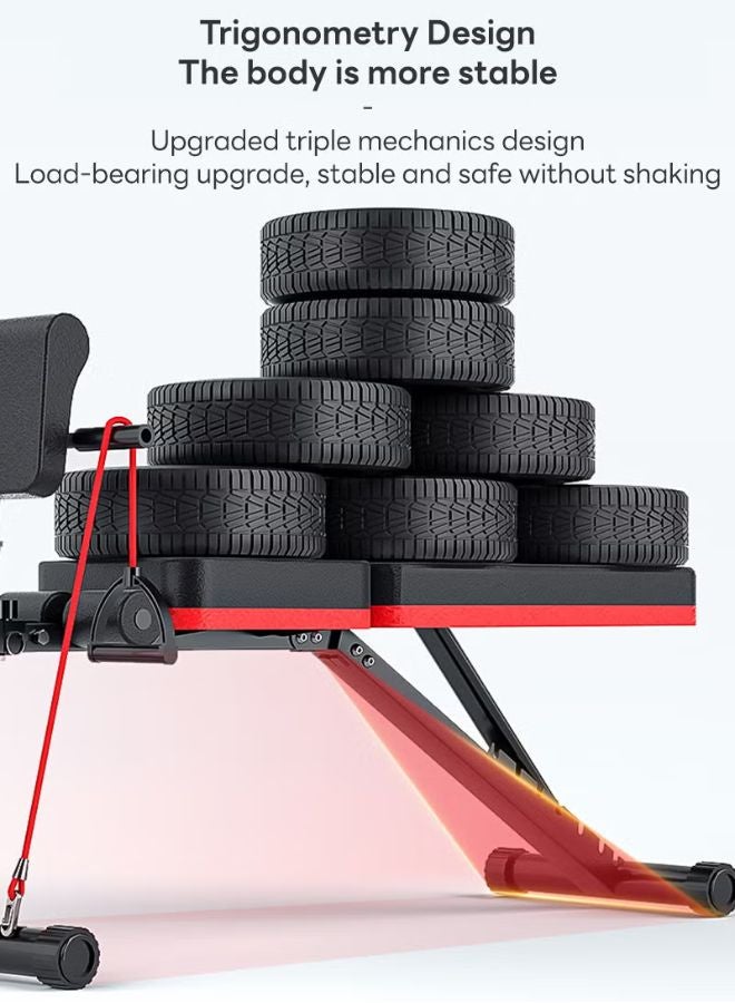 ماس مقعد تمارين ورفع أثقال متعدد الاستخدامات قابل للطي والتعديل (مقعد الواعظ، مقعد الدمبل، لوح الاستلقاء، الكرسي الروماني، المقعد المسطح، مقعد الضغط) - Image 4